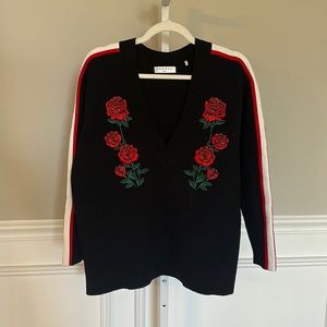 Sandro Black V-neck Sweater size